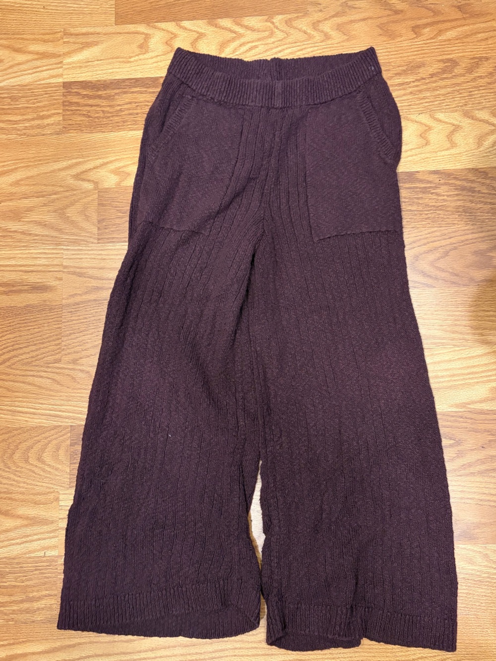 Free People Women's Ribbed Knit Jumpsuit in maroon